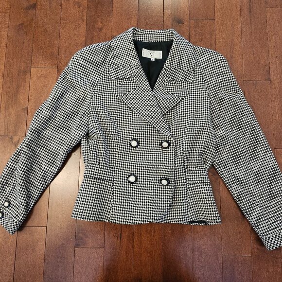 Valentino Miss V women's houndstooth vintage blazer in size 8 - Picture 1 of 8